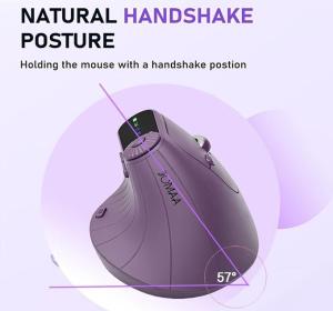 INFO360 Ergonomic Dual Mode Mouse Wireless Vertical Bluetooth Mouse With Function Adjustment Knob Buttons Rechargeable Mice for Win/IOS/Android