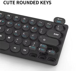 Wireless Keyboard and Mouse Combo 2.4G Auto-Sleep Design - Black